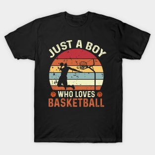 Retro Basketball Lover Boys Basketball Player T-Shirt